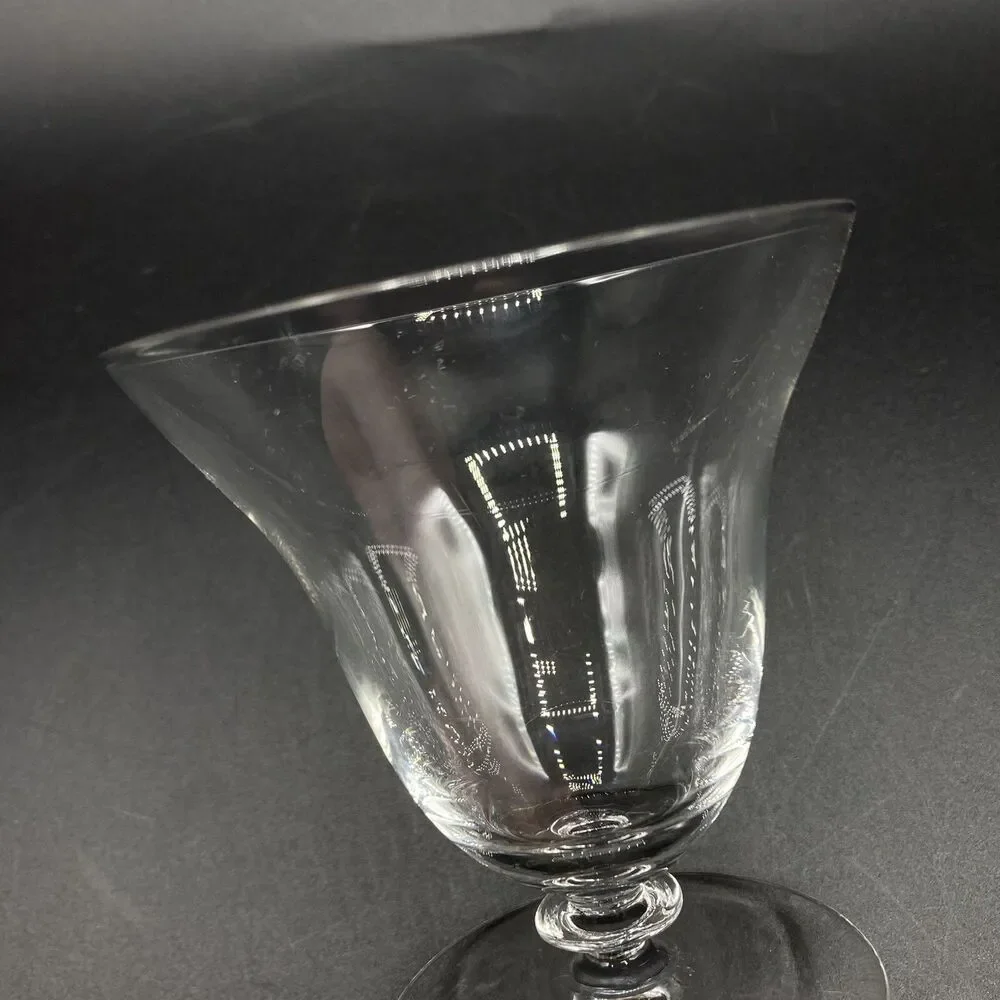 4 Set Vintage Kusak Cut Glass Works Oyster Fruit Cocktail Glasses Czech 3 3/8